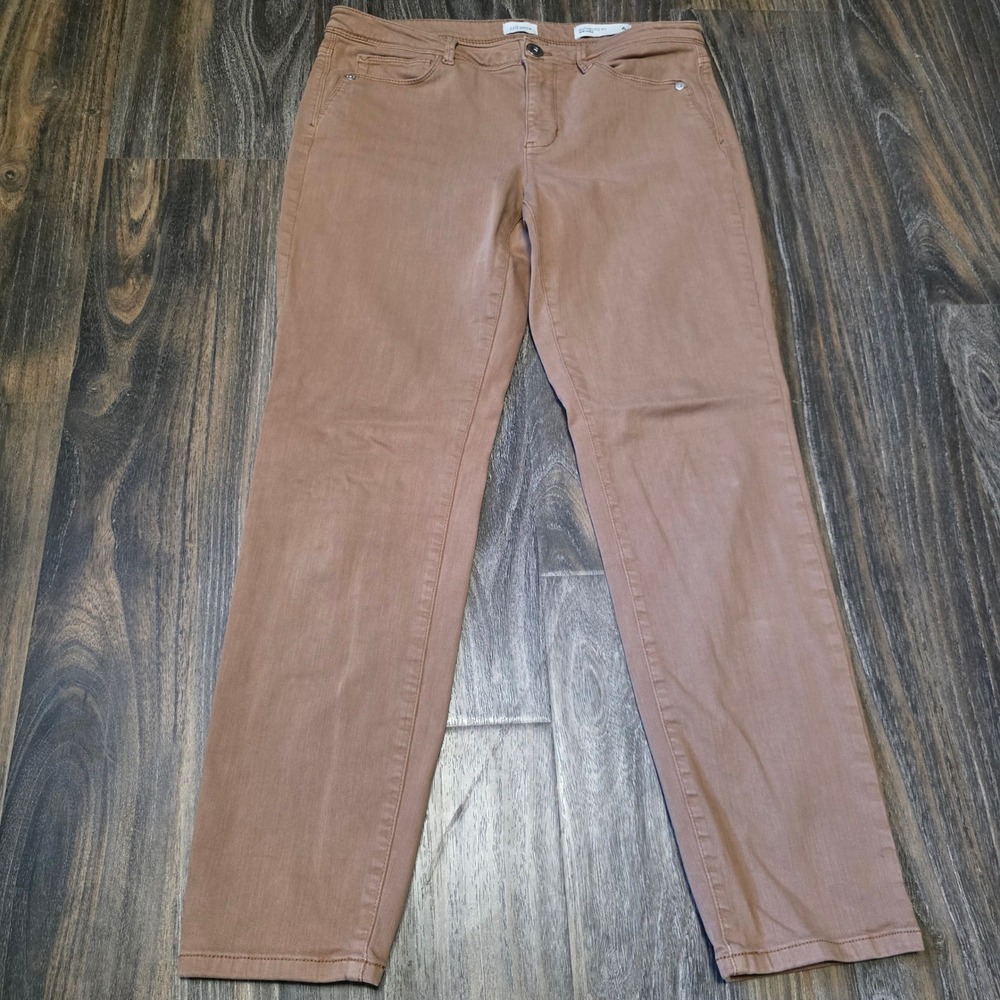 J.Jill Denim Authentic Fit Slim Ankle Pants Tan Brown Size 6 Regular 5 Pocket